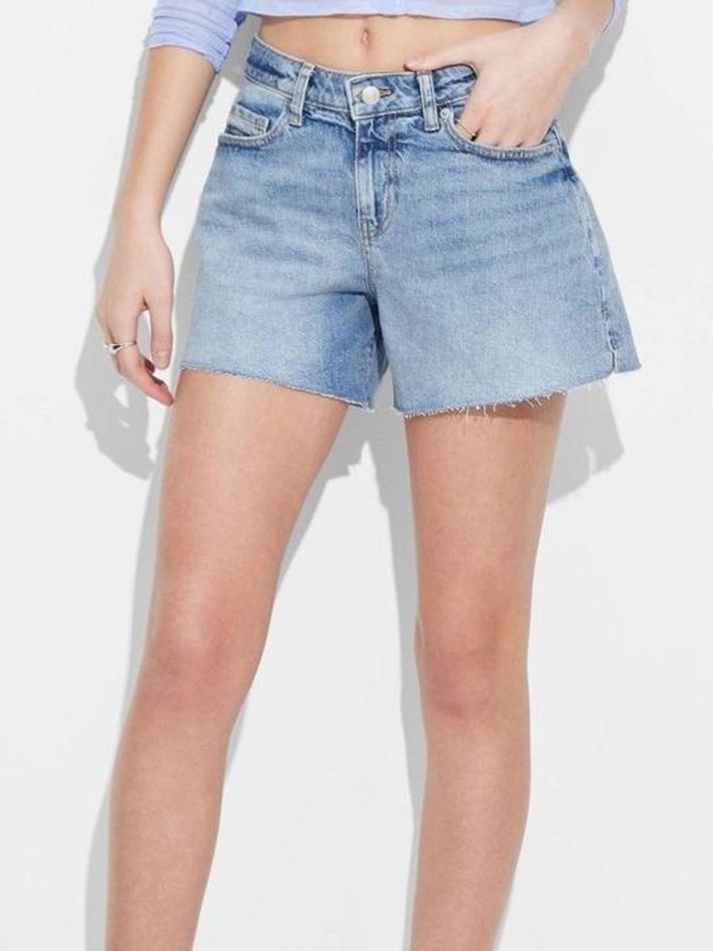 Wild Fable Light Blue Raw-Hem Denim Mid-Rise Short NWT Size 17